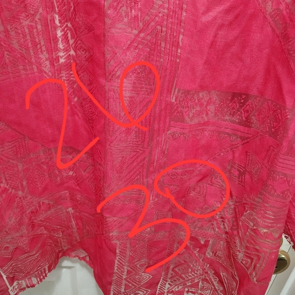 NWT Alfred Dunner Port Antonio Blouse Size 22W Dark Pink Red Sheer Button Down - Picture 8 of 8